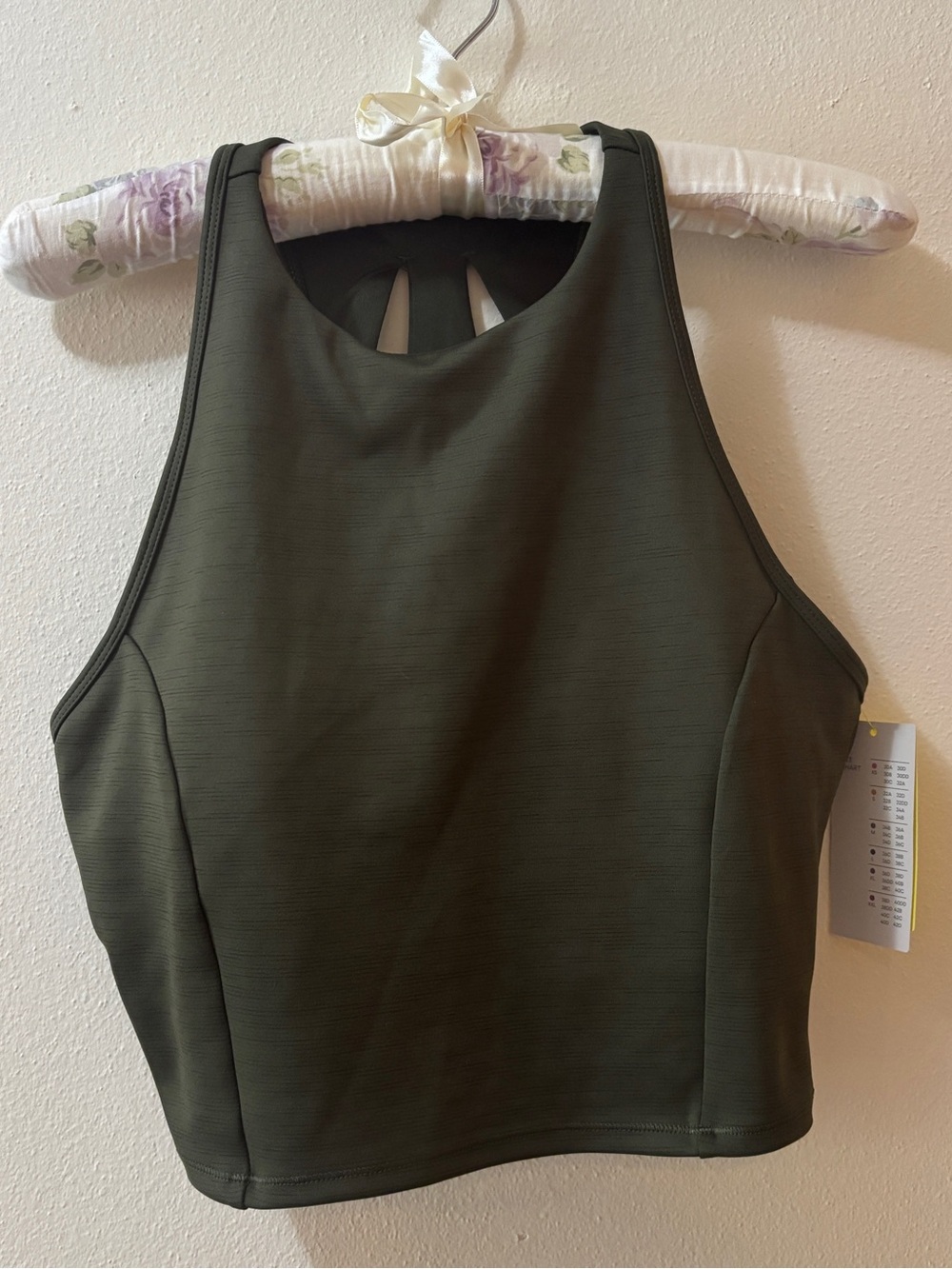 All in Motion High-Neck Olive Green Women's Cropped Tank Top NWT